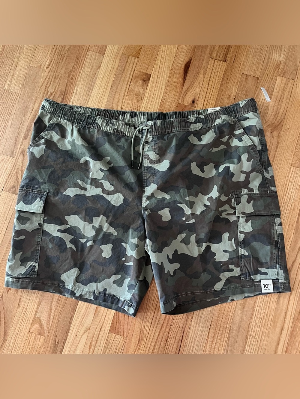 No Boundaries Men's Green Camo Cargo Shorts Stretch Twill Size 5XL New With Tags